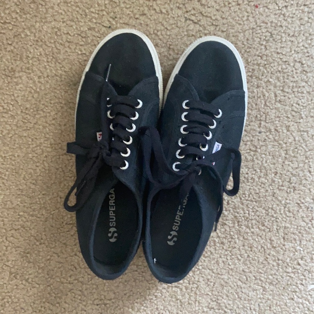 SUPERGA PLATFORM SNEAKERS- BLACK